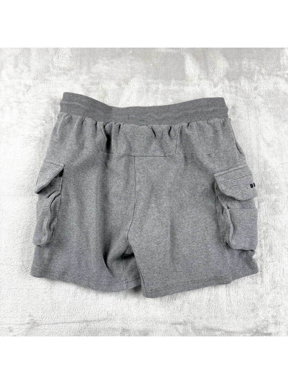 YoungLA Cargo Sweat Shorts Gray Drawstring Pocket Athletic Men Small Fleece Y2K - Picture 2 of 8